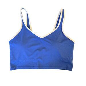 Aerie Real Me Low Key Longline Sports Bra XL Blue Workout Athleisure